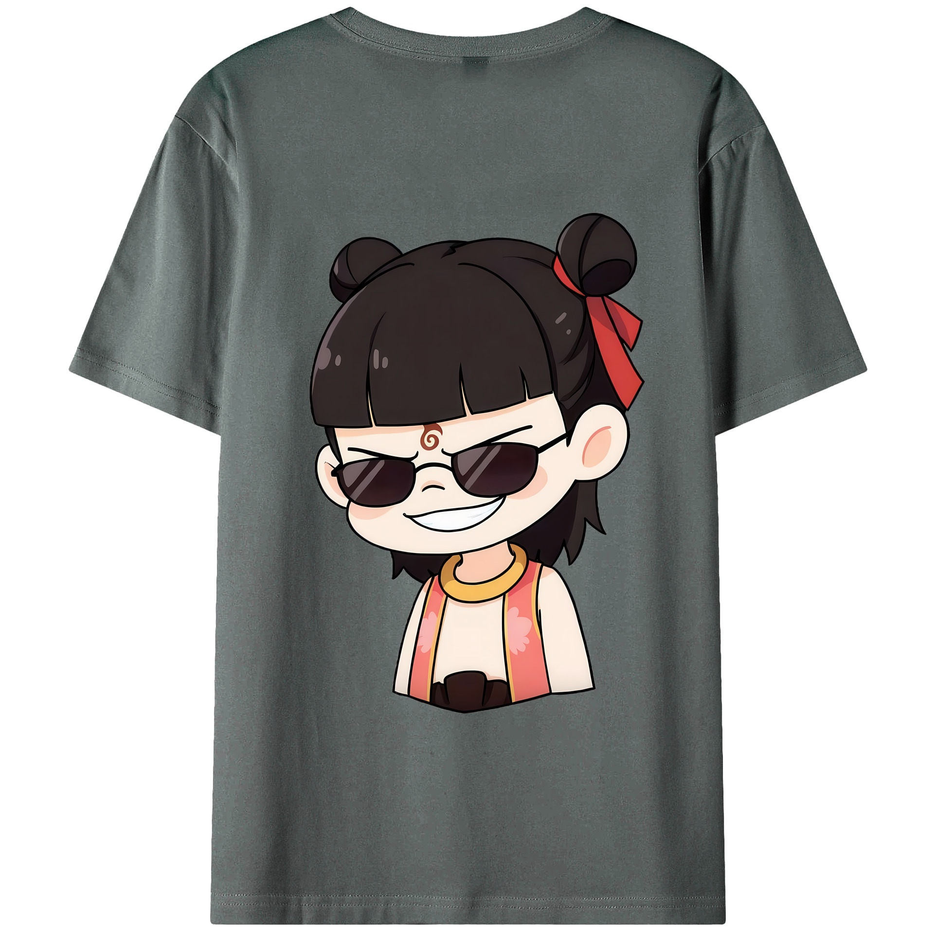 （画像用） Ne Zha 2 ナタ 魔童の大暴れ 綿100％半袖Tシャツ（背面プリント）